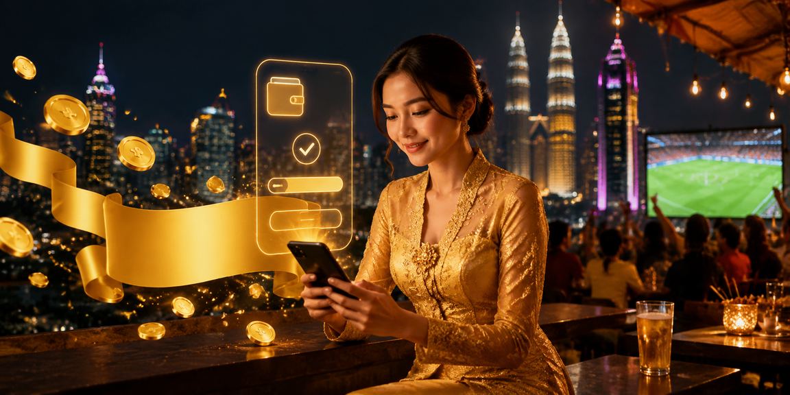 Pengguna wanita Malaysia dalam pakaian kebaya menggunakan kasino mudah alih erc20 di Kuala Lumpur